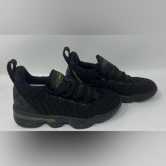 NIKE-Lebron 16 I’m King Black & Gold Kids Sneakers - Picture 2 of 8